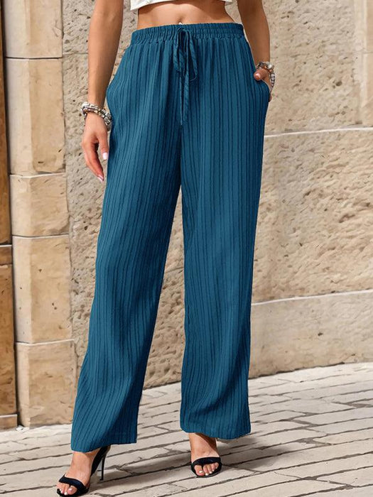 Chic Colorful Pleated Straight Leg Trousers for Women