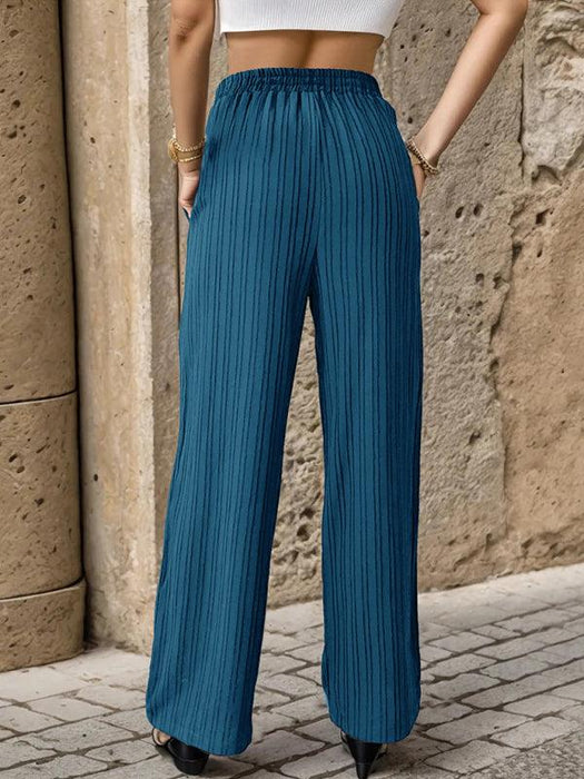 Chic Colorful Pleated Straight Leg Trousers for Women