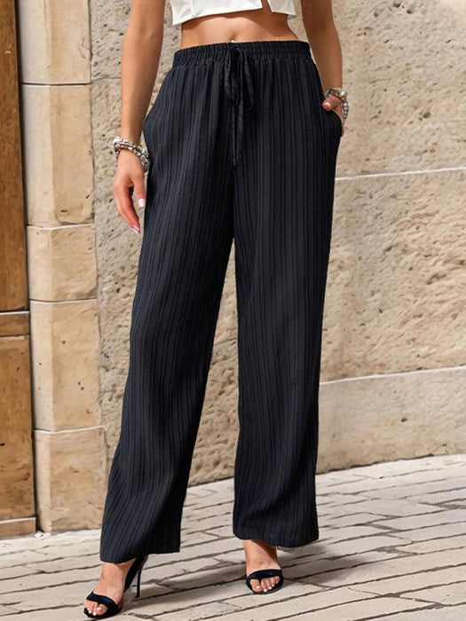 Chic Colorful Pleated Straight Leg Trousers for Women