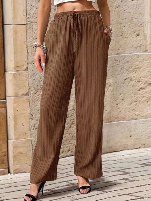 Chic Colorful Pleated Straight Leg Trousers for Women