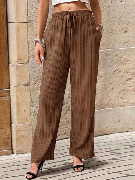 Chic Colorful Pleated Straight Leg Trousers for Women