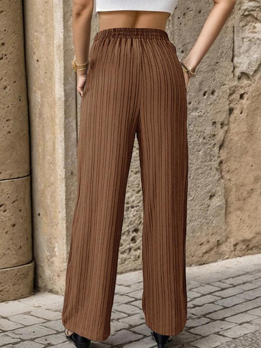 Chic Colorful Pleated Straight Leg Trousers for Women