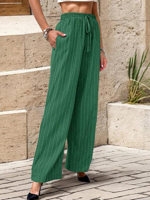 Chic Colorful Pleated Straight Leg Trousers for Women