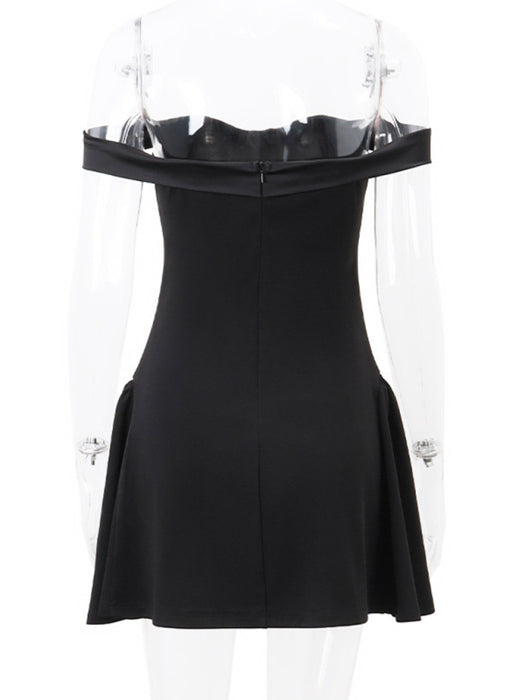 Sultry Zip-Up One-Shoulder Dress for Women