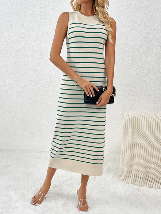 Chic Striped Sleeveless Knit Sweater - Must-Have for Spring-Summer