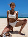 Lace-Up Split Triangle Push-Up Bikini Spa Swimsuit with Romantic Style