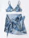Marble Tie-Dye Bikini Set with Crop Top and High-Waisted Bottoms