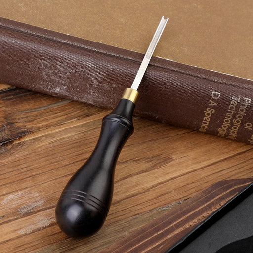 Leather Craft Edge Beveling Set with Ergonomic Wooden Handle - Enhance Your Leather Projects