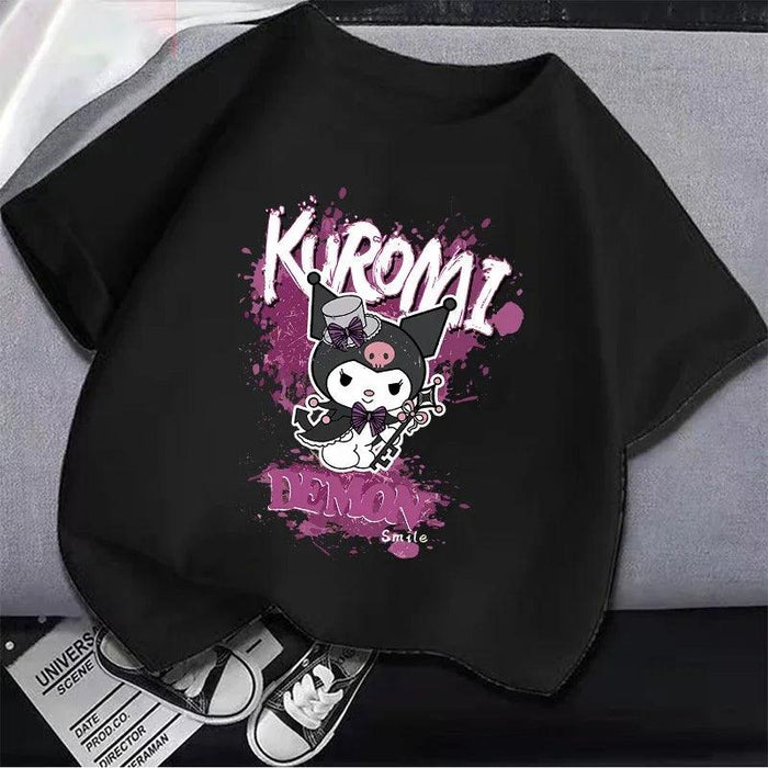 Kuromi Kids' Monochrome Cartoon T-Shirt: A Festive Fashion Essential