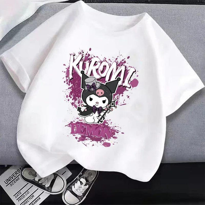 Kuromi Kids' Monochrome Cartoon T-Shirt: A Festive Fashion Essential