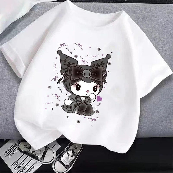 Kuromi Kids' Monochrome Cartoon T-Shirt: A Festive Fashion Essential