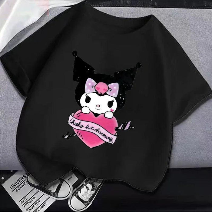 Kuromi Kids' Monochrome Cartoon T-Shirt: A Festive Fashion Essential