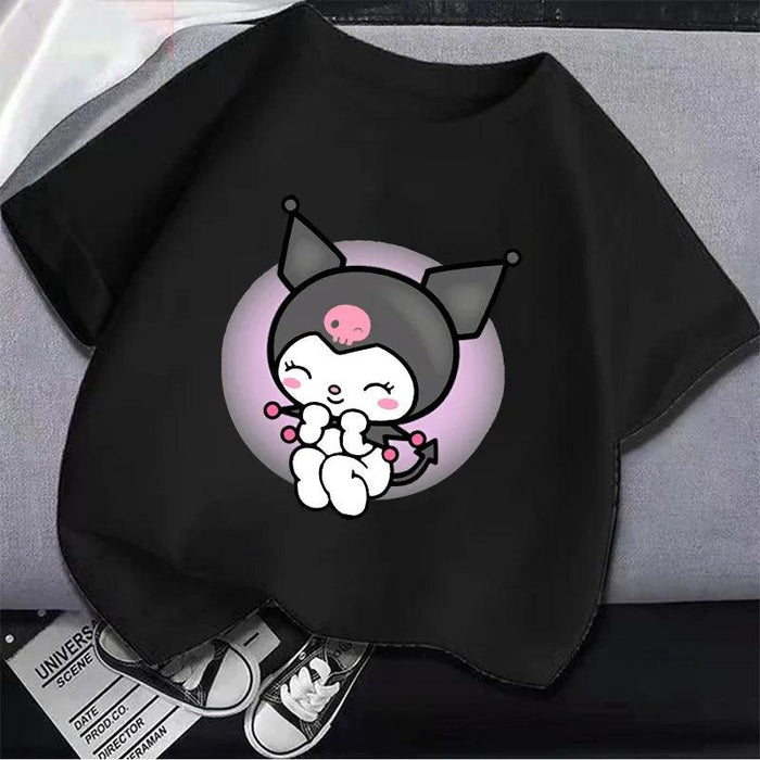 Kuromi Kids' Monochrome Cartoon T-Shirt: A Festive Fashion Essential