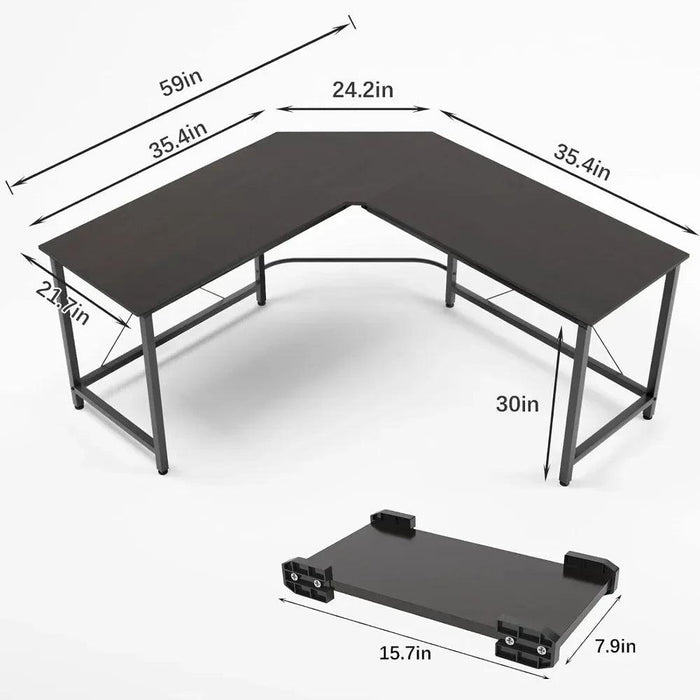 Corner-Savvy L-Shaped Gaming Desk with Additional CPU Stand - All-in-One Workstation Solution