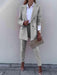 Chic Lapel Collar Coordinated Suit Ensemble