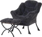 Cozy Grey Lounge Chair Set with Ottoman and Storage Pocket for Ultimate Relaxation