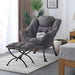 Cozy Grey Lounge Chair Set with Ottoman and Storage Pocket for Ultimate Relaxation