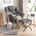 Cozy Grey Lounge Chair Set with Ottoman and Storage Pocket for Ultimate Relaxation