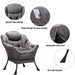 Cozy Grey Lounge Chair Set with Ottoman and Storage Pocket for Ultimate Relaxation