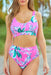 Exotic Palm Leaf Bikini Set with Mid-Rise Bottom - 2 Piece Swimsuit