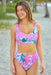 Exotic Palm Leaf Print Bikini Set with Mid-Rise Bottoms - Stylish 2-Piece Swimwear