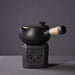 Sophisticated Black Ceramic Kyusu Tea Set with 500ml Chinese Tea Brewer and Serving Accessories - Stylish and Practical Choice