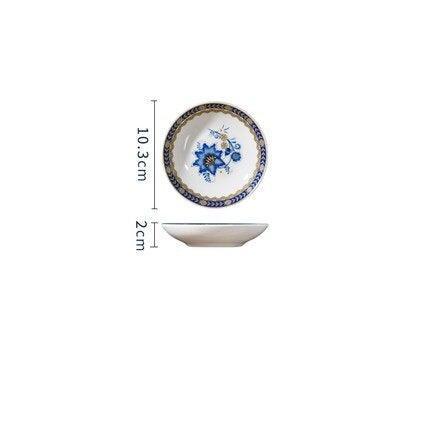 Elegant Blue and White Italian Floral Bone China Dining Set