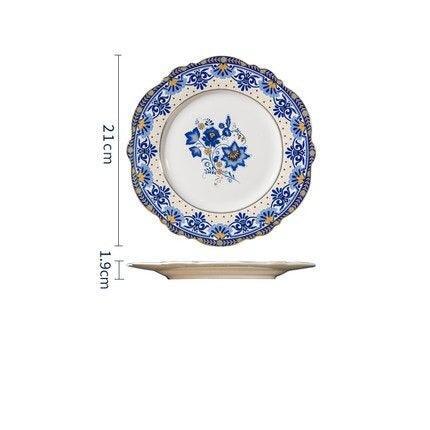 Elegant Italian Blue and White Floral Fine China Dining Set