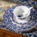 Elegant Blue and White Italian Floral Bone China Dining Set