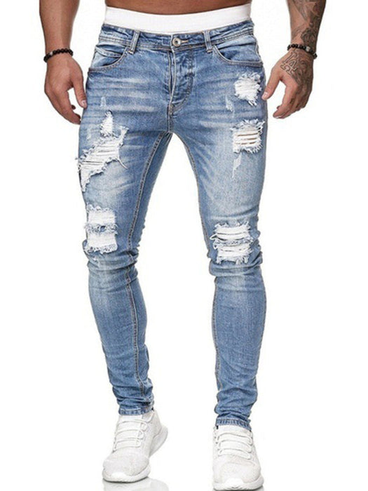 Fashionable Distressed Skinny Denim Jeans for Modern Men