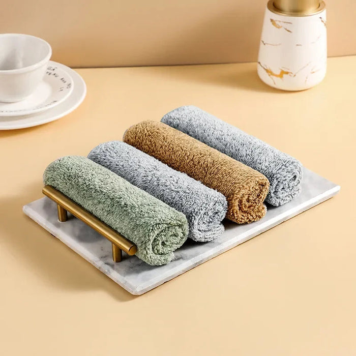 Eco-Conscious Bamboo Kitchen Towels Set - Essential Cleaning Accessories for a Green Home