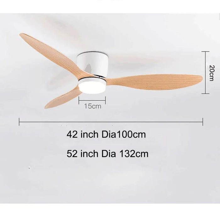 Lux&Vitae Modern Low-Profile Ceiling Fan with Remote Control - 6 Speed DC Motor