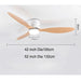 Lux&Vitae Modern Low-Profile Ceiling Fan with Remote Control - 6 Speed DC Motor