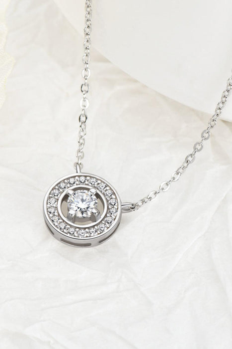 Chic Moissanite-Studded Geometric Silver Pendant Necklace