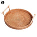 Rattan Serving Tray with Wooden Handles-Luxury Eco-Friendly Home Decor