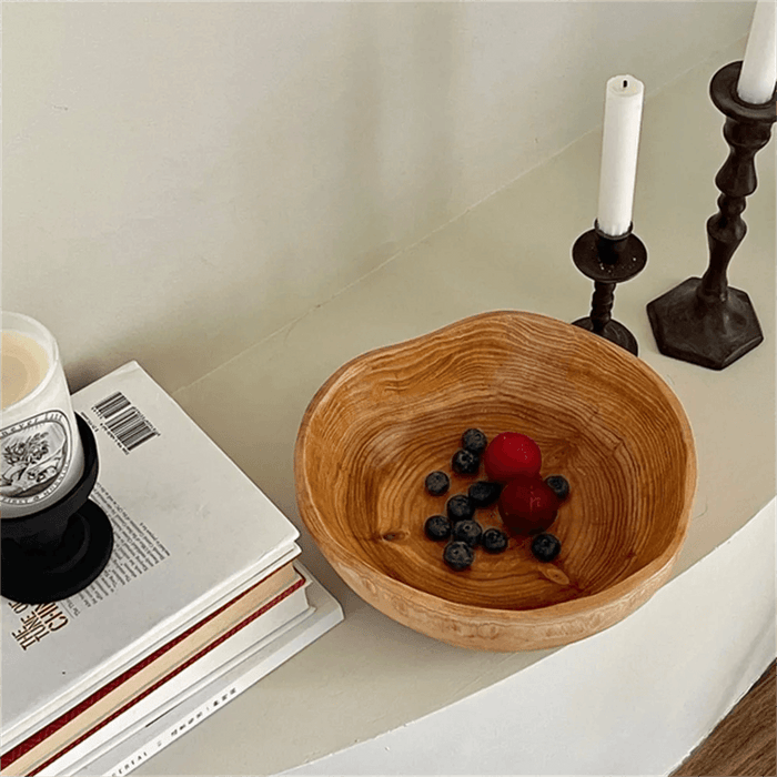 Handcrafted Cedar Root Wooden Fruit and Vegetable Basket