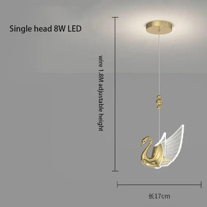 Nordic Luxury Swan Chandelier with Customizable LED Colors and Elegant Acrylic Wings