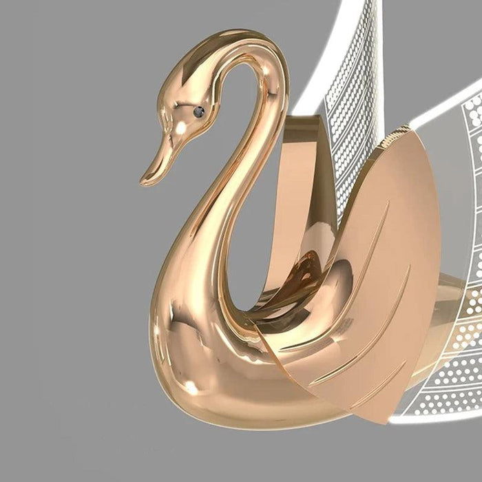 Nordic Luxury Swan Chandelier with Customizable LED Colors and Elegant Acrylic Wings