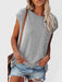 Stylish Off-Shoulder Pocket Tee: Trendy Solid Color Round Neck Shirt