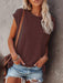 Stylish Off-Shoulder Pocket Tee: Trendy Solid Color Round Neck Shirt