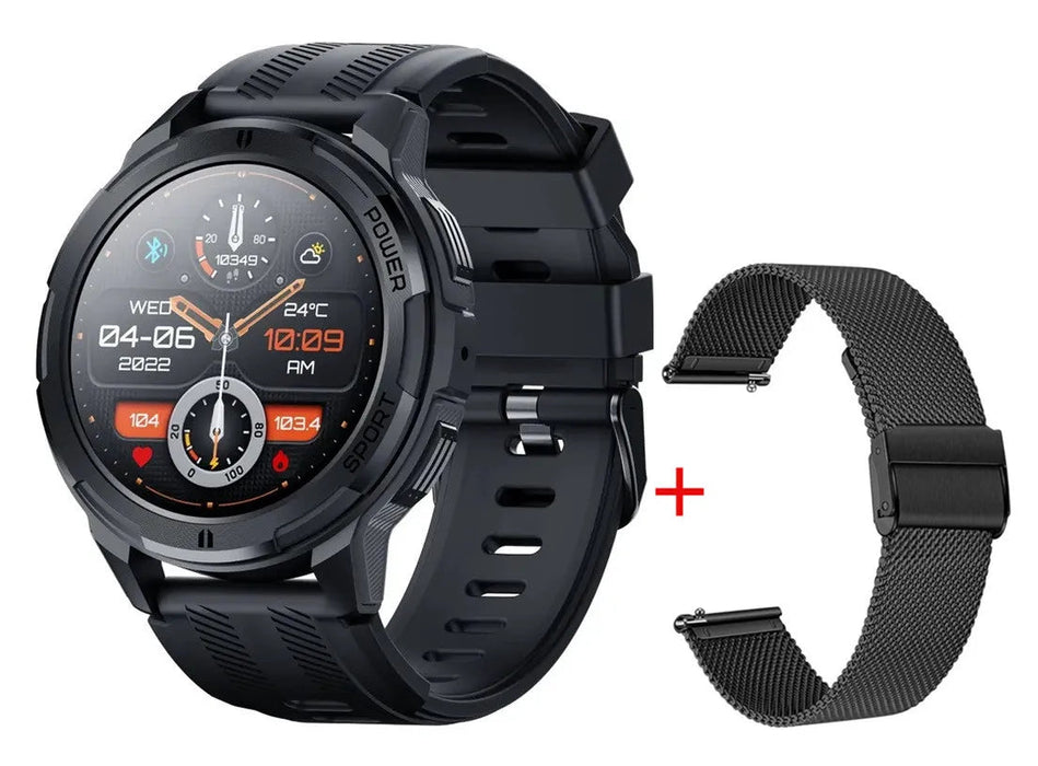 Men's Military-Grade Tactical Smartwatch - 1.43" AMOLED Touchscreen, Waterproof Design, Bluetooth Calling, 100+ Fitness Modes, Extended Battery Life