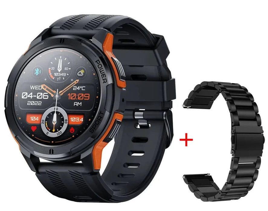 Men's Military-Grade Tactical Smartwatch - 1.43" AMOLED Touchscreen, Waterproof Design, Bluetooth Calling, 100+ Fitness Modes, Extended Battery Life