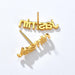 Custom Name Engraved Gold Stainless Steel Earrings for Women