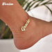 Luxurious Stainless Steel Gold Anklets with Customizable Name Option - Elegant Personalized Jewelry