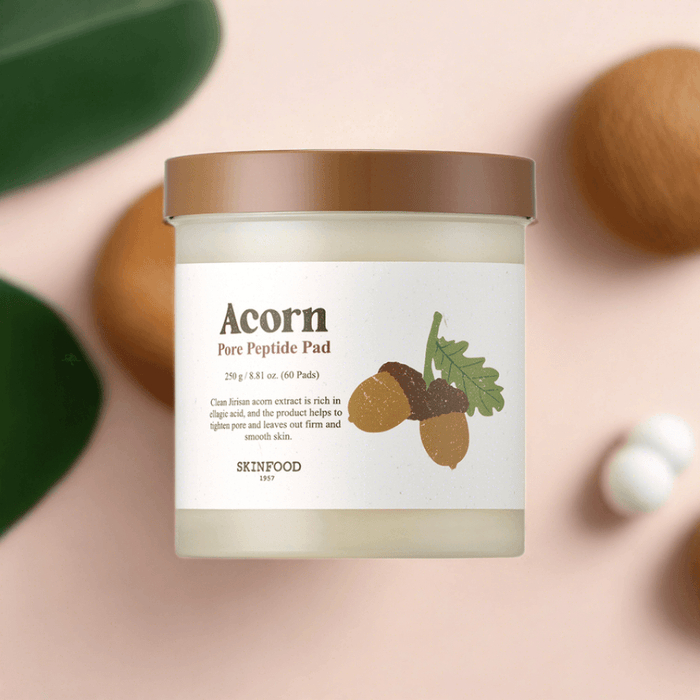 Acorn Peptide Exfoliating Pads for Pore Refinement by SKINFOOD - Radiance Booster