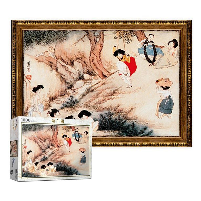 Korean Heritage Puzzle: 1000-Piece Dan-o May 5th Celebration by Shin Yun Bok