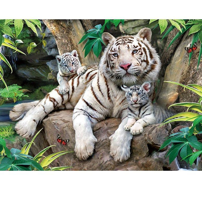 Roaring Beauty: 500-Piece Majestic White Tiger Puzzle Adventure