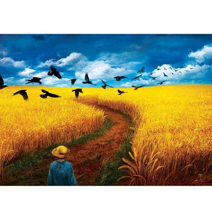 "Crows Over Wheatfield" 1000-Piece Art Puzzle for Creative Exploration