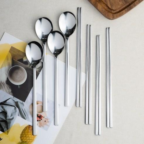 Sophisticated Stainless Steel Dining Set with Premium Chopsticks and Cutlery