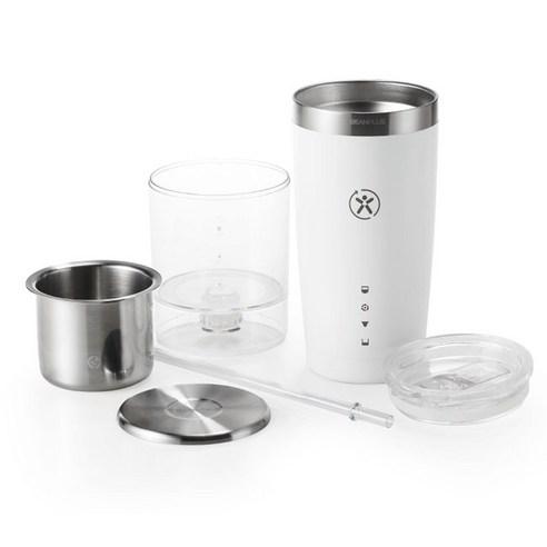 Cold Brew Coffee Maker Bundle with Insulated Stainless Steel Tumbler - White